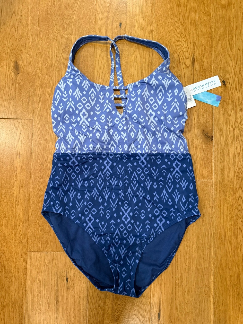 New with tags size large - Blue Patterned One-Piece Swimsuit